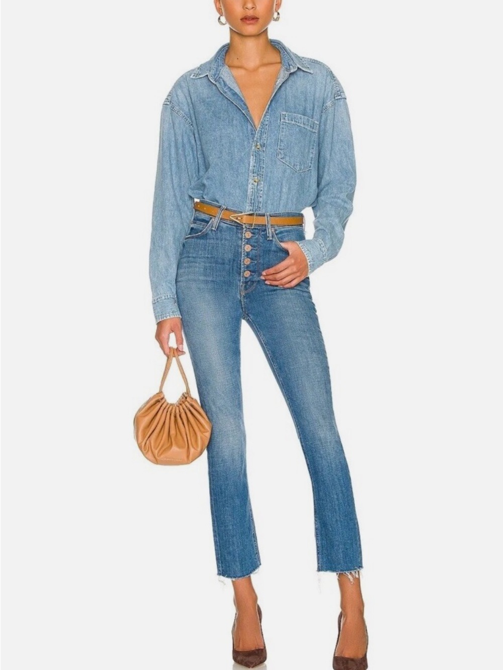 Mother Denim Pixie Dazzler Ankle Fray in Beginner’s Luck 29
